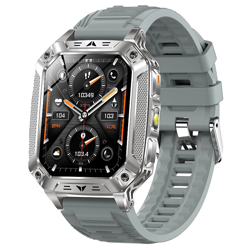 Smartwatch Microwear AK86 - Silver Silicone
